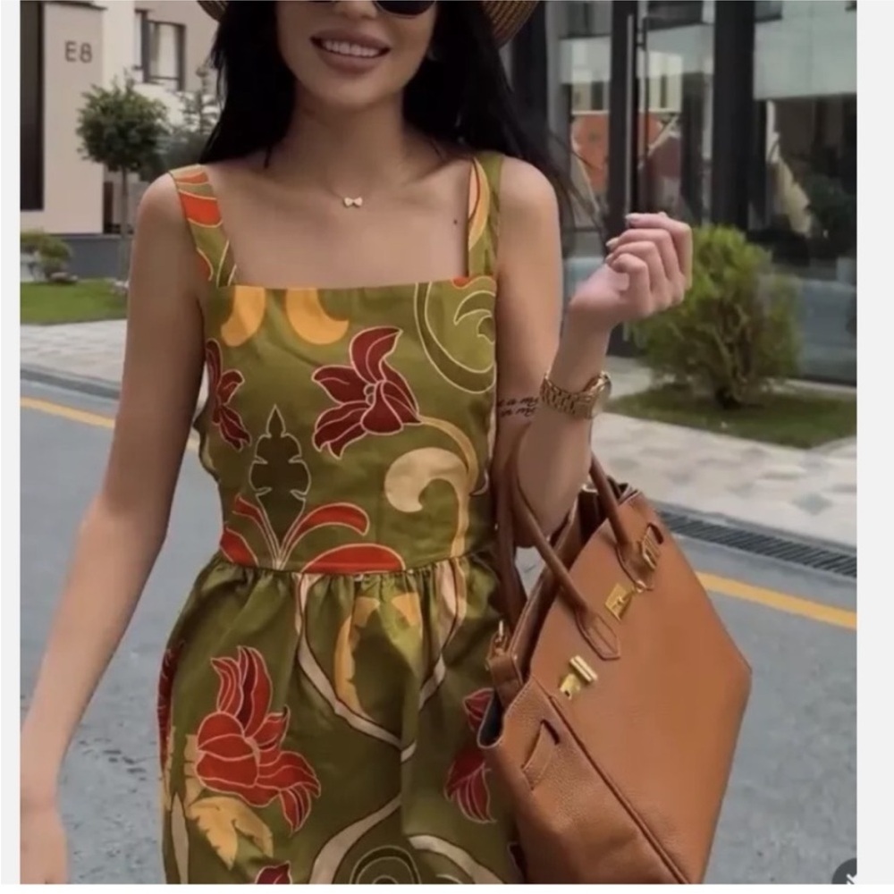 ZARA PRINTED MIDI RIO DRESS
